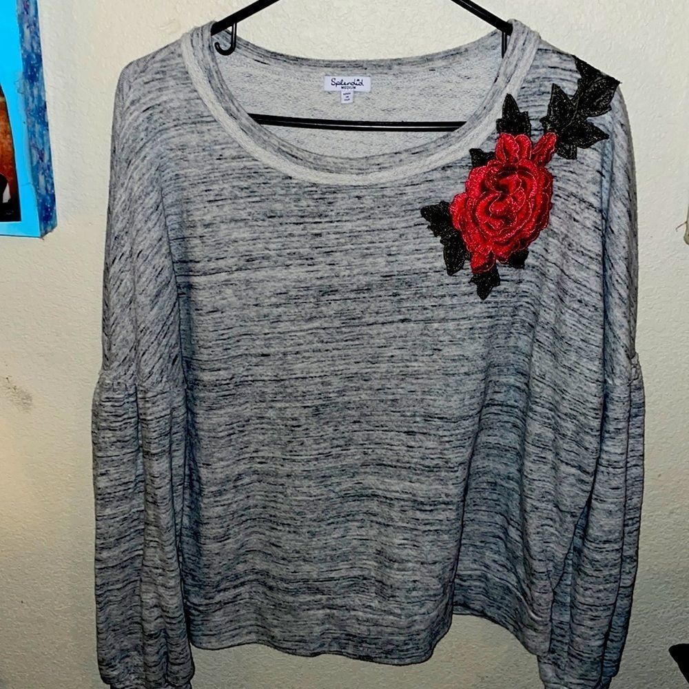 Splendid - Verdi Rose Applique Sweatshirt size medium. SOLD OUT on their website